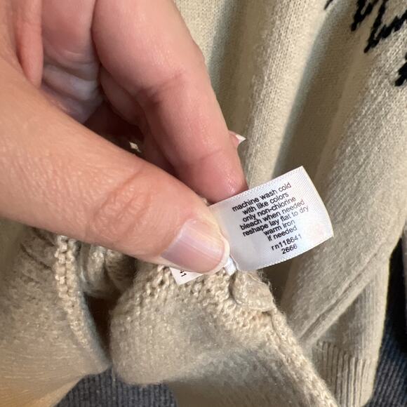 Lane Bryant Womens Fair Isle Cardigan Sweater Size 10/12 Tan Black Open Front - Picture 8 of 10